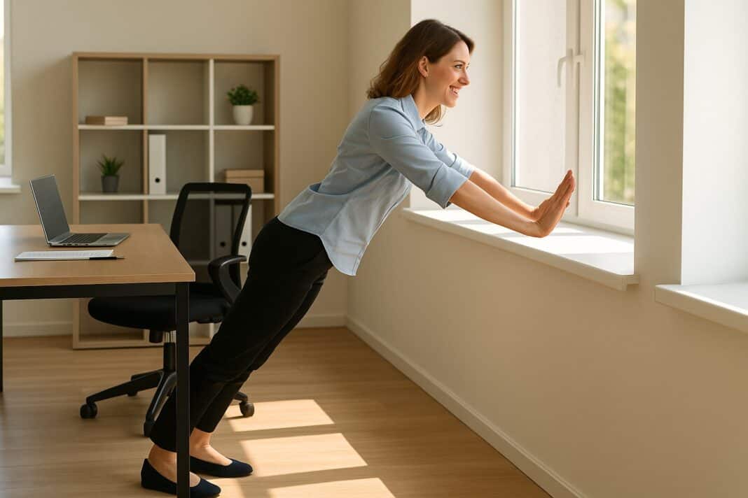 Büro-Workout: Wandliegestütze gegen den Alltagsstress