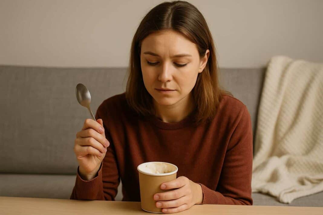 Nachdenklicher Moment mit Eis – Symbolbild für Essensverbote